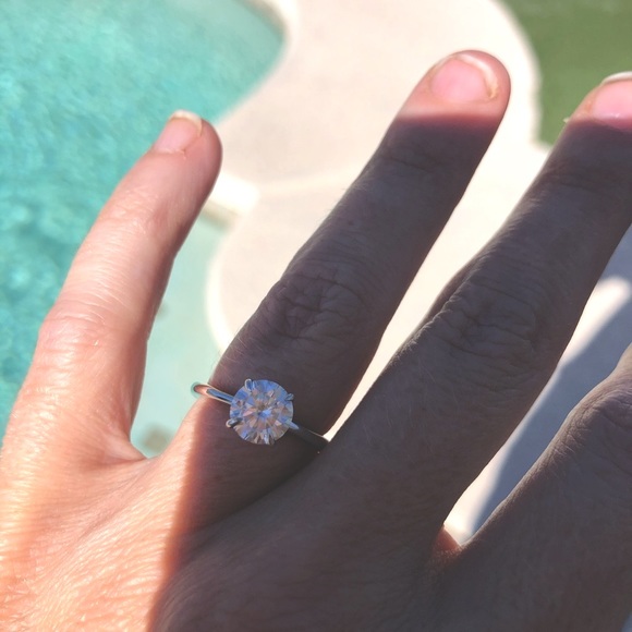 FIRM-1.5ct D, VVS1 Moissanite Solitare Ring - Picture 10 of 16